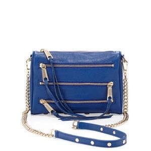 Rebecca Minkoff Five-Zip Mini Crossbody Bag Blue